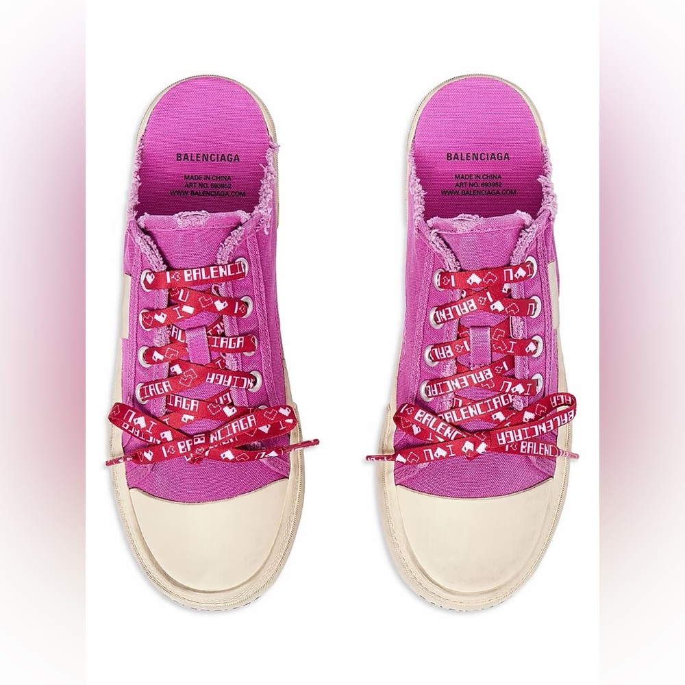 Balenciaga Paris Canvas Mule Sneakers | Pink | EU 39 | Full Set - Picture 6 of 15